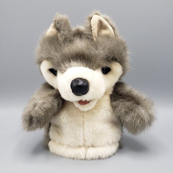 Folkmanis LITTLE WOLF Hand Puppet Plush 8" Grey Wolves Toy Animal 3160 Kid Glove - Picture 1 of 13